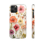 Pink Floral Pressed Flowers - Slim Case