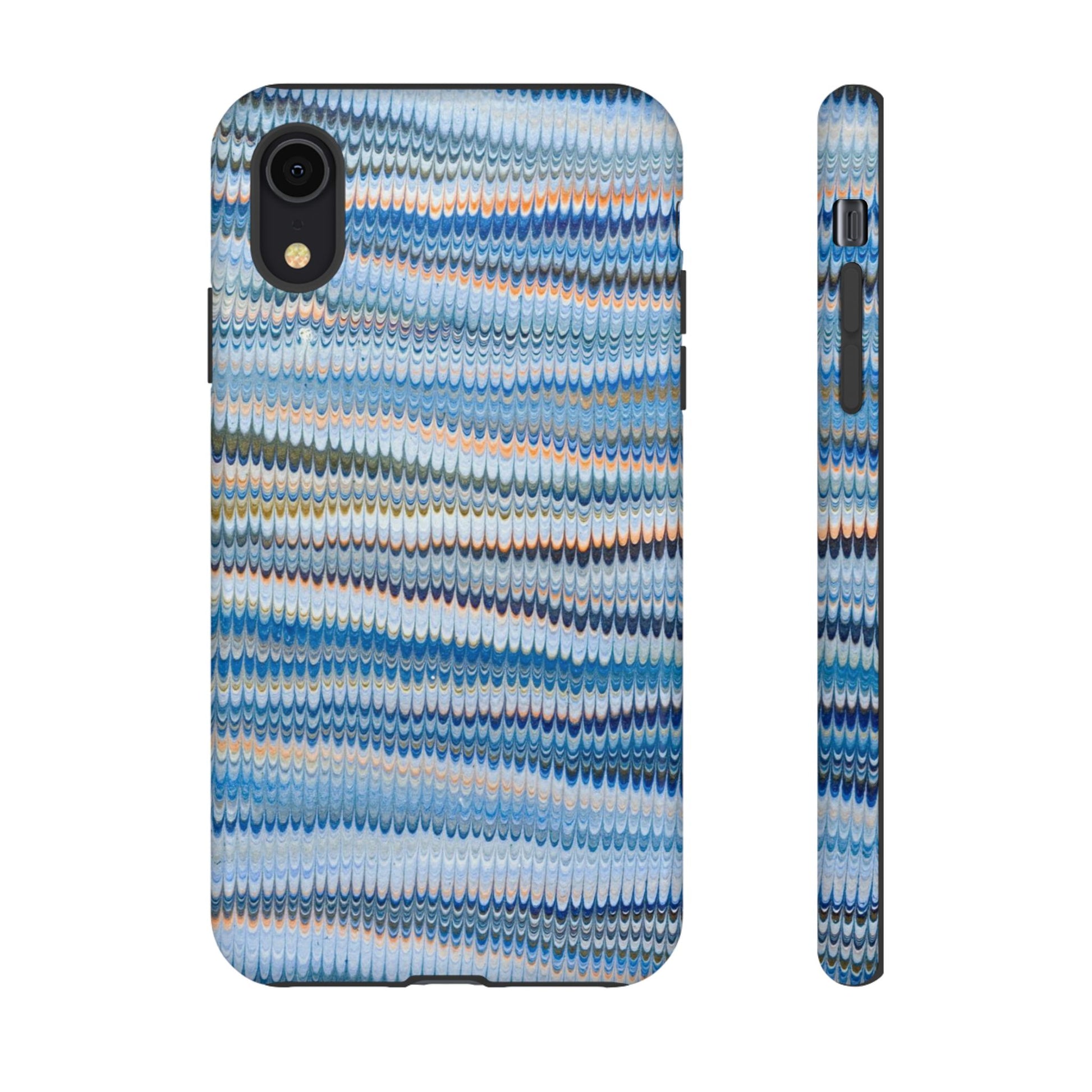 Blue Marbled Phone Cases iPhone 16 + Samsung + Apple + Google - all models, Vintage Marbled Design - Tough Cases