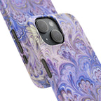 Marbled Feather Lavender + Purple Swirl - Single Layer Slim Phone Case