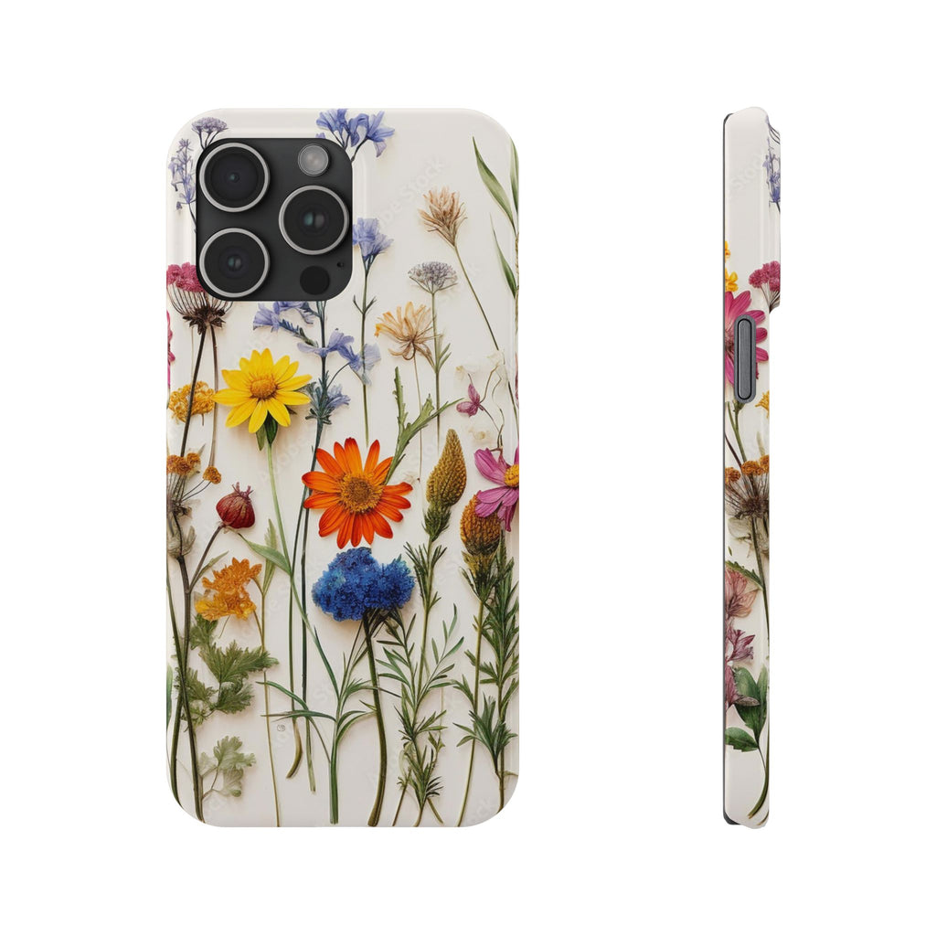Floral Phone Cases, Slim Protective Cover, Pressed Flowers Design, iPhone 17 Case, Botanical Phone Accessories, Floral Theme Phone Case