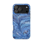Blues Marbled Magnetic MAG SAFE Double Cover Phone Case