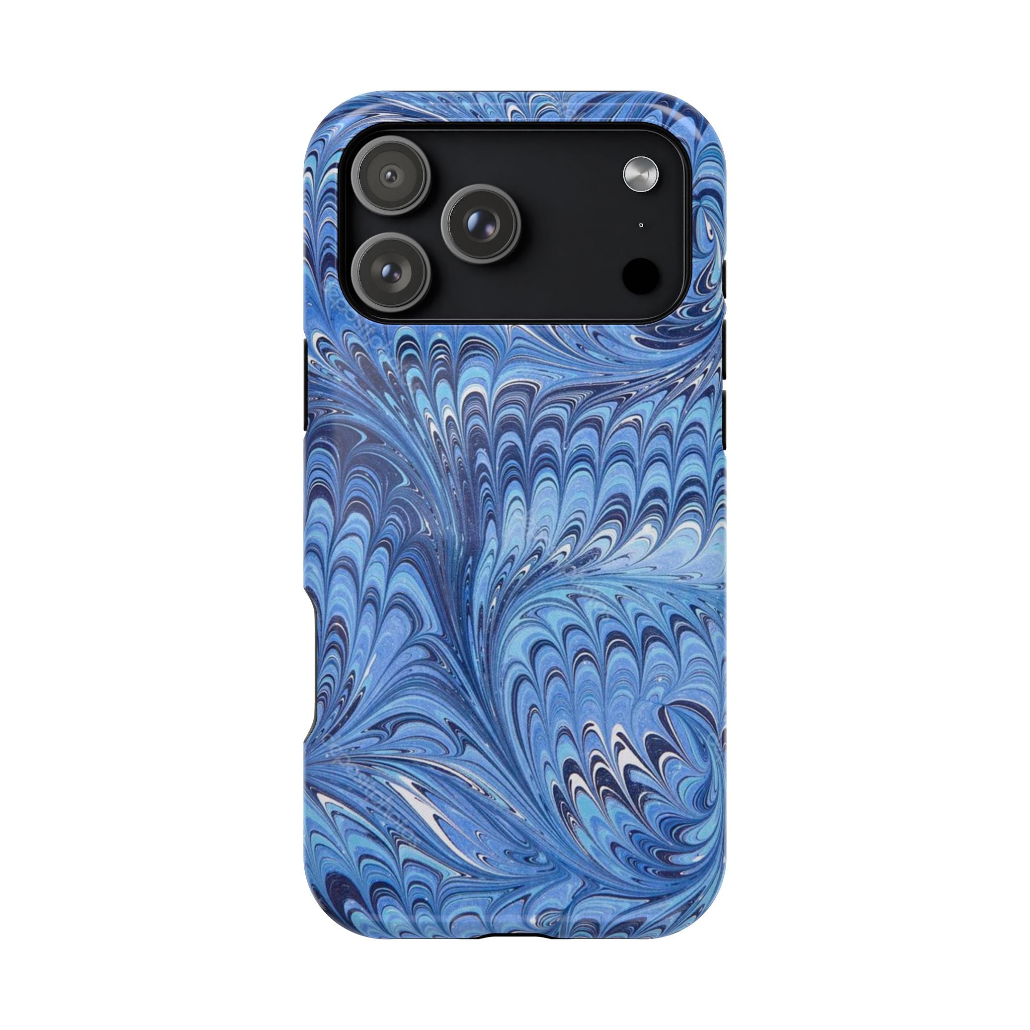 Blues Marbled Magnetic MAG SAFE Double Cover Phone Case