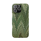 Deep Green Cheveron Marbled Phone Case - Single Layer Slim Case