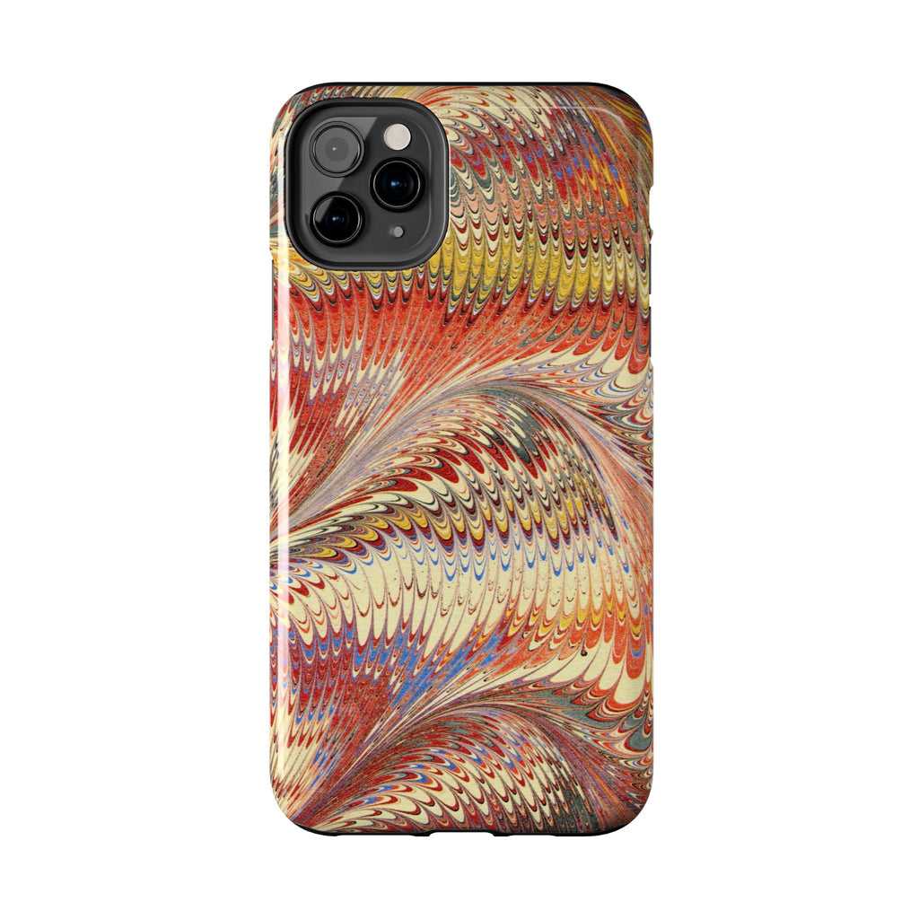 Marbled Swirl Tough Phone Case - Red Rust Orange Fall Colors, Heavy Duty Case. Alternative: Protective Phone Cover, Durable Smartphone Case,