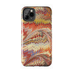 Marbled Swirl Tough Phone Case - Red Rust Orange Fall Colors, Heavy Duty Case. Alternative: Protective Phone Cover, Durable Smartphone Case,