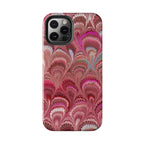 Pretty in Pink - Peacock Marble Italian Tough Phone Case — Durable Marbled Phone Case