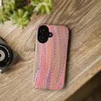 Pink Pastels Feather Marbled Vintage Design iPhone 16 + Samsung + Apple + Google - all models