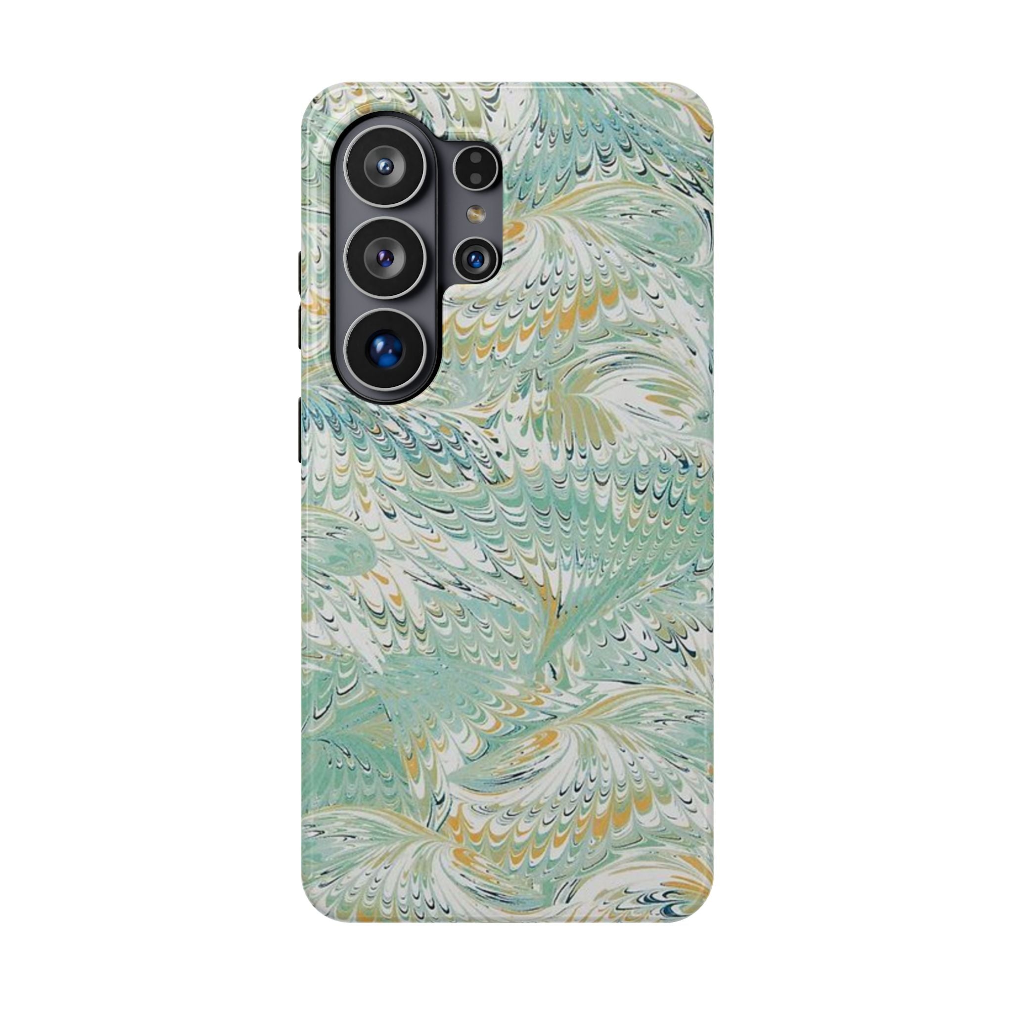 Mint Green Marbled Swirl Phone Case - Dual Layer