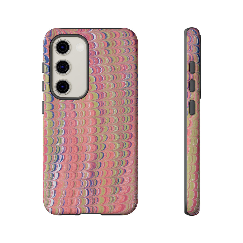 Pink Pastels Feather Marbled Vintage Design iPhone 16 + Samsung + Apple + Google - all models