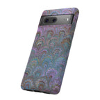 Lavender Marbled Peacock Durable Phone Case - Matte or Glossy