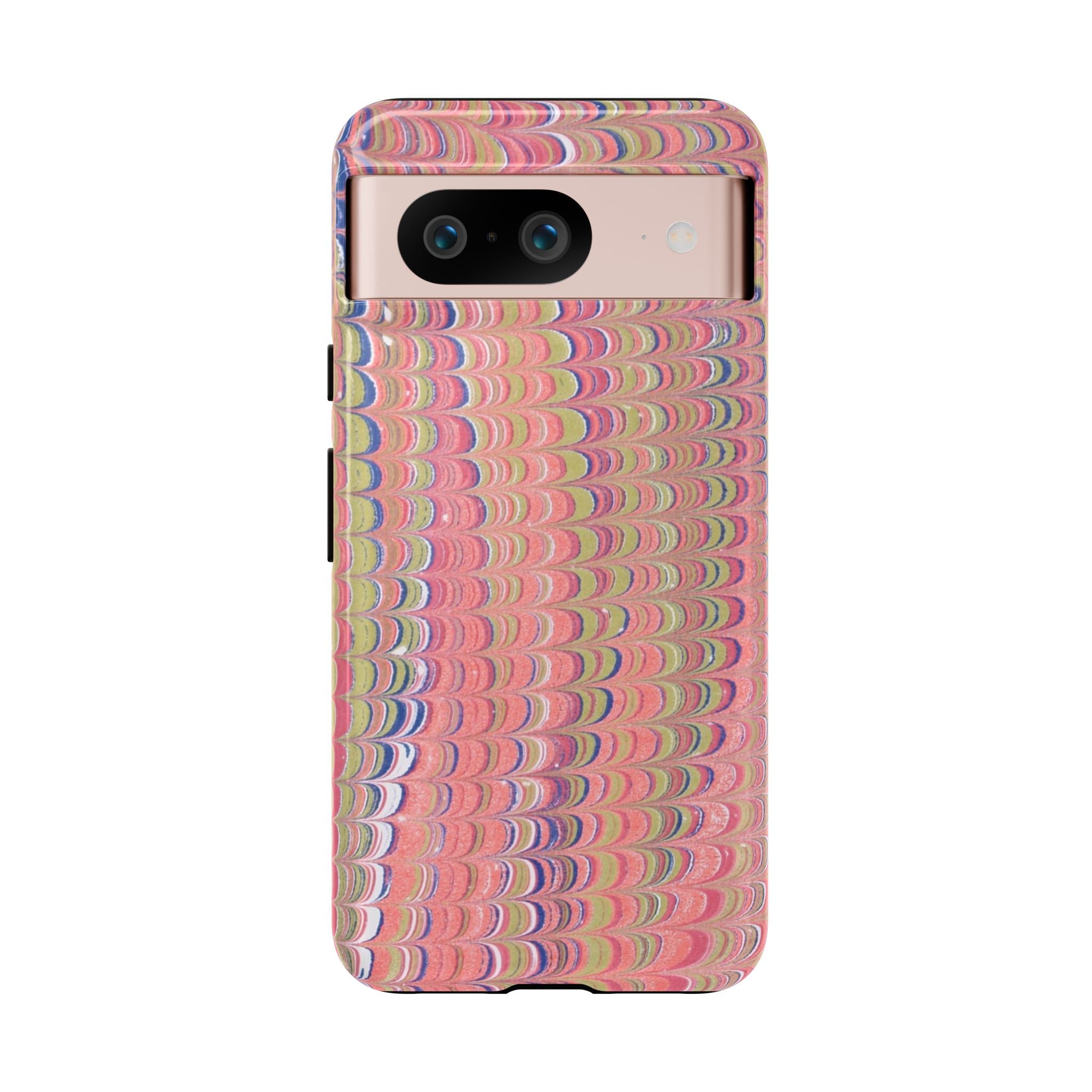 Pink Pastels Feather Marbled Vintage Design iPhone 16 + Samsung + Apple + Google - all models