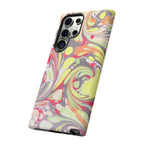 Yellow and Pink Swirl Marbled Italian Phone Case - Dual Layer - Matte or Glossy
