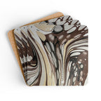 Beige Italian Marbled Cork Coaster Set, Modern Minimalist Drink Coasters (4-Pack)