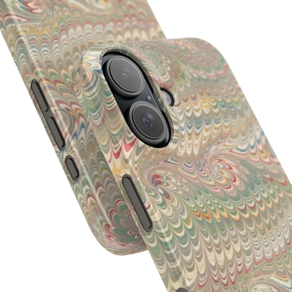 Beige Swirl Marbled Feather Phone Case