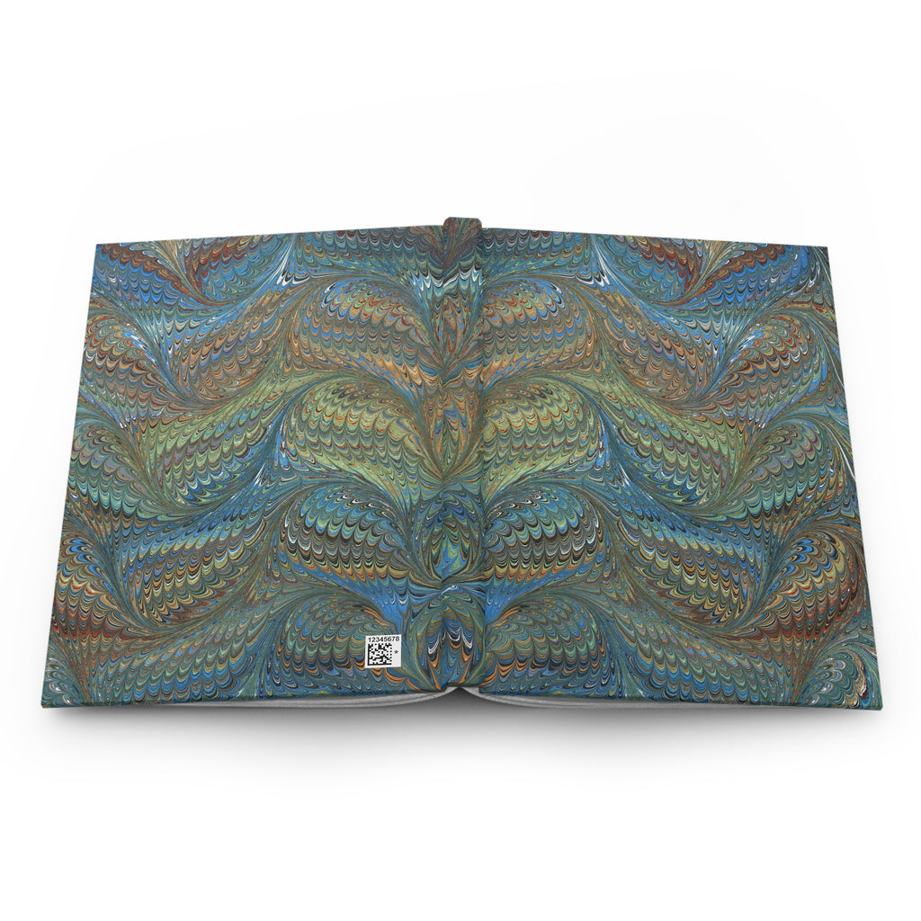 Vintage Italian Marbled Hardcover Journal - Blue and Green