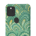 Marbled Feather Green Swirl - Single Layer Slim Phone Case