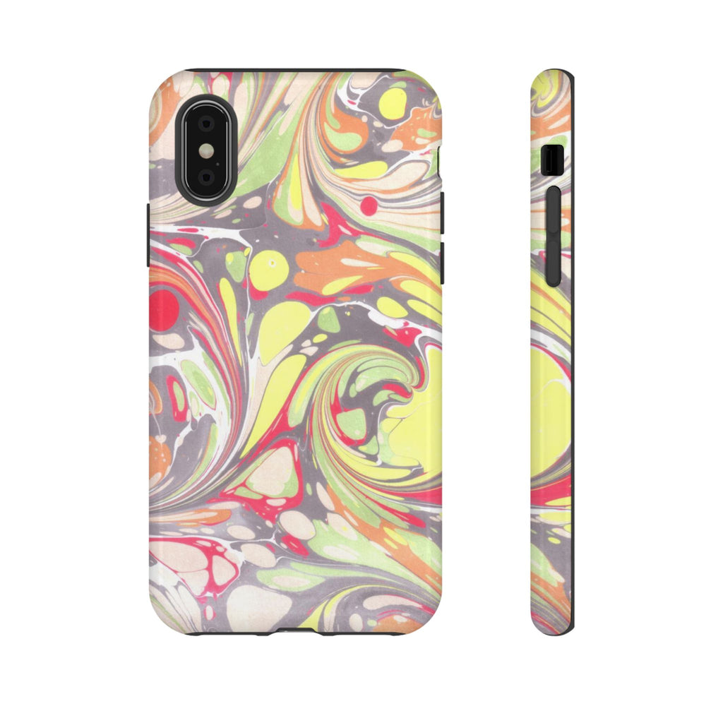 Yellow and Pink Swirl Marbled Italian Phone Case - Dual Layer - Matte or Glossy