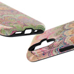 Marbled Pastel Pink and Green Impact-Resistant Phone Case for Apple + Samsung