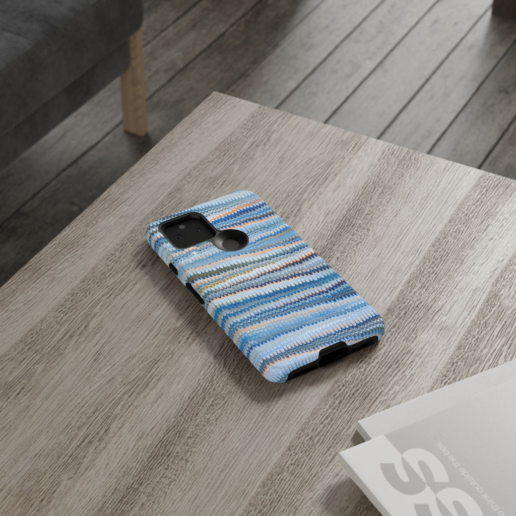 Blue Marbled Phone Cases iPhone 16 + Samsung + Apple + Google - all models, Vintage Marbled Design - Tough Cases