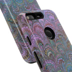 Lavender Marbled Peacock Durable Phone Case - Matte or Glossy