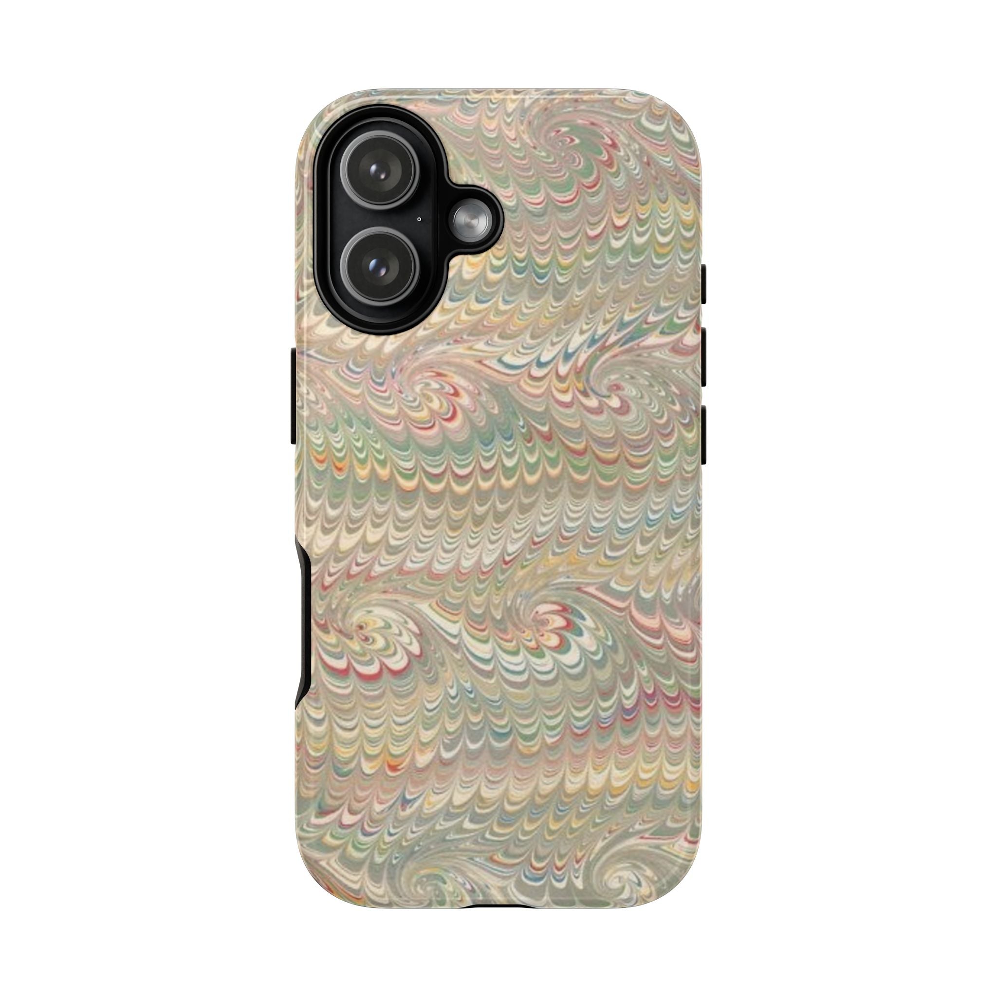 Beige Swirl Vintage Italian Marble Design iPhone + Samsung - Dual Layer Tough Cases