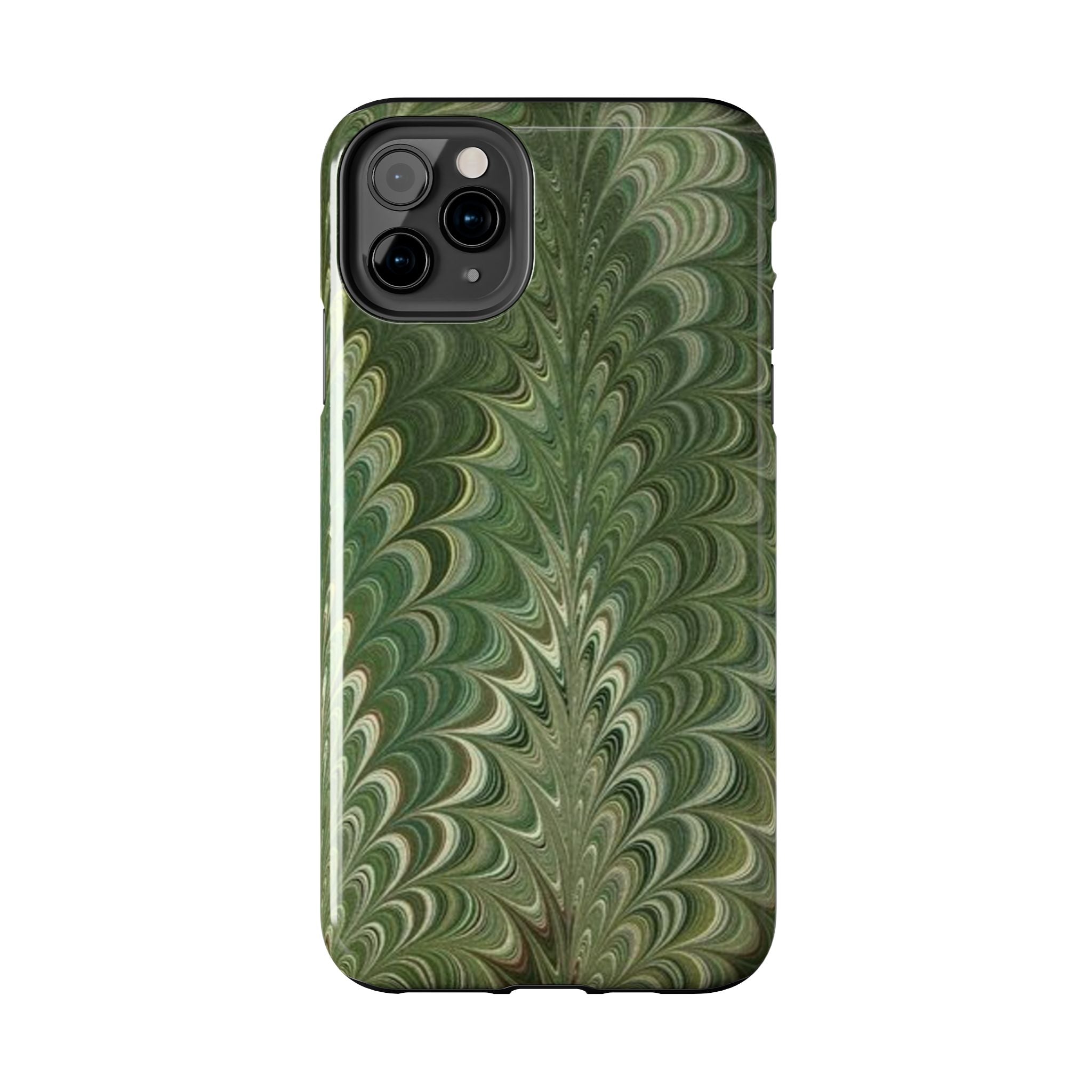 Deep Green Marble Italian Tough Phone Case — Durable Marbled Phone Case