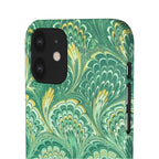 Marbled Feather Green Swirl - Single Layer Slim Phone Case