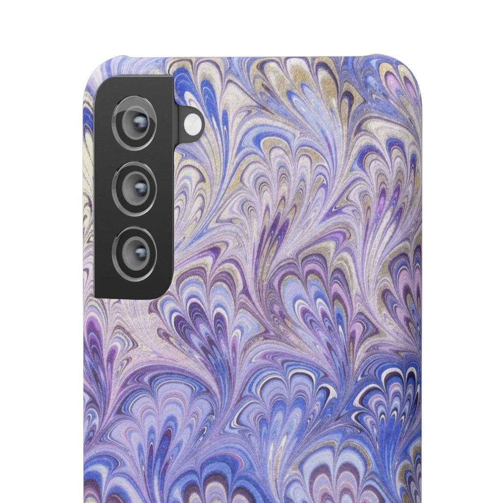 Marbled Feather Lavender + Purple Swirl - Single Layer Slim Phone Case