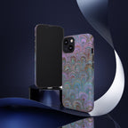 Lavender Marbled Peacock Durable Phone Case - Matte or Glossy