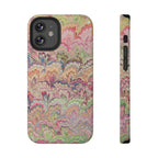 Marbled Pastel Pink and Green Impact-Resistant Phone Case for Apple + Samsung