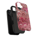 Pink Peacock Marble Italian Tough Phone Case — Durable Marbled Phone Case
