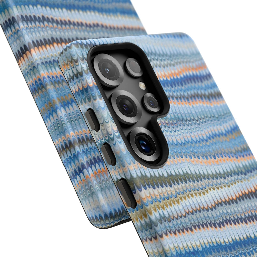 Blue Marbled Phone Cases iPhone + Samsung - all models, Vintage Marbled Design - Tough Cases