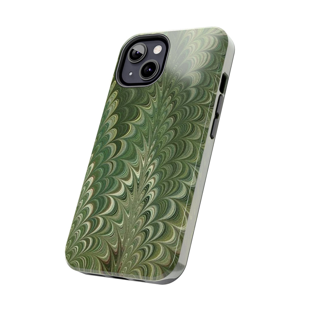 Deep Green Marble Italian Tough Phone Case — Durable Marbled Phone Case