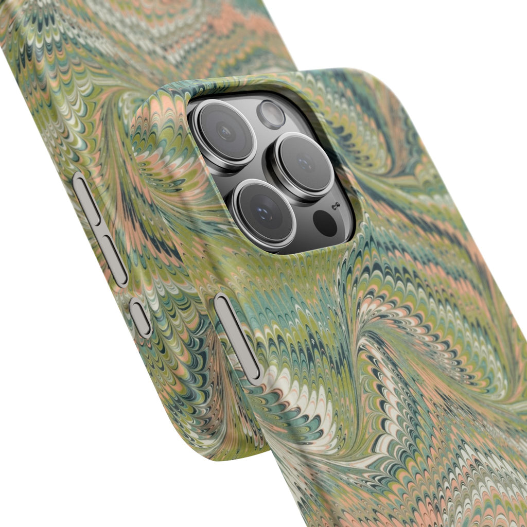 Italian Marbled Green Swirl - Single Layer Slim Phone Case