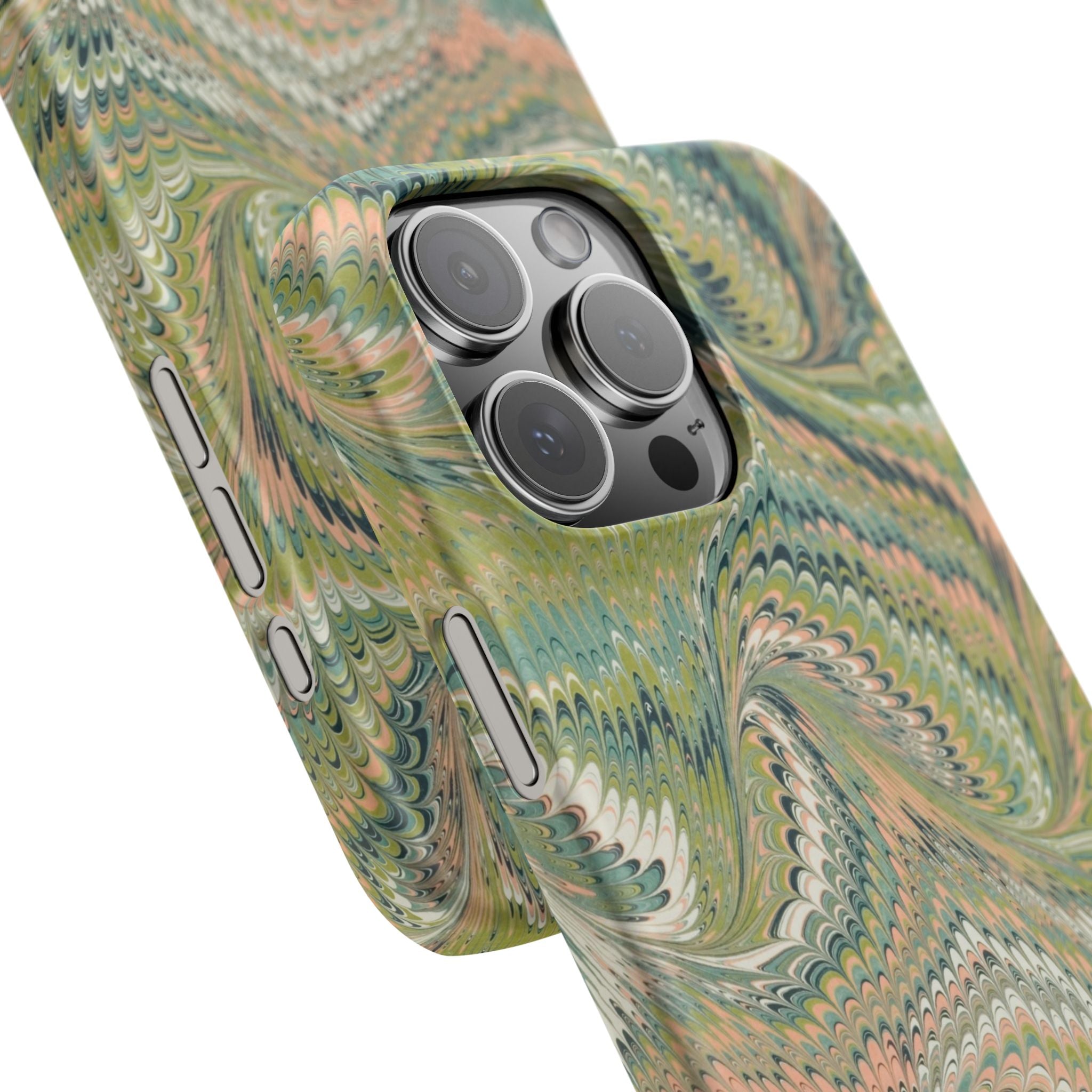 Italian Marbled Green Swirl - Single Layer Slim Phone Case