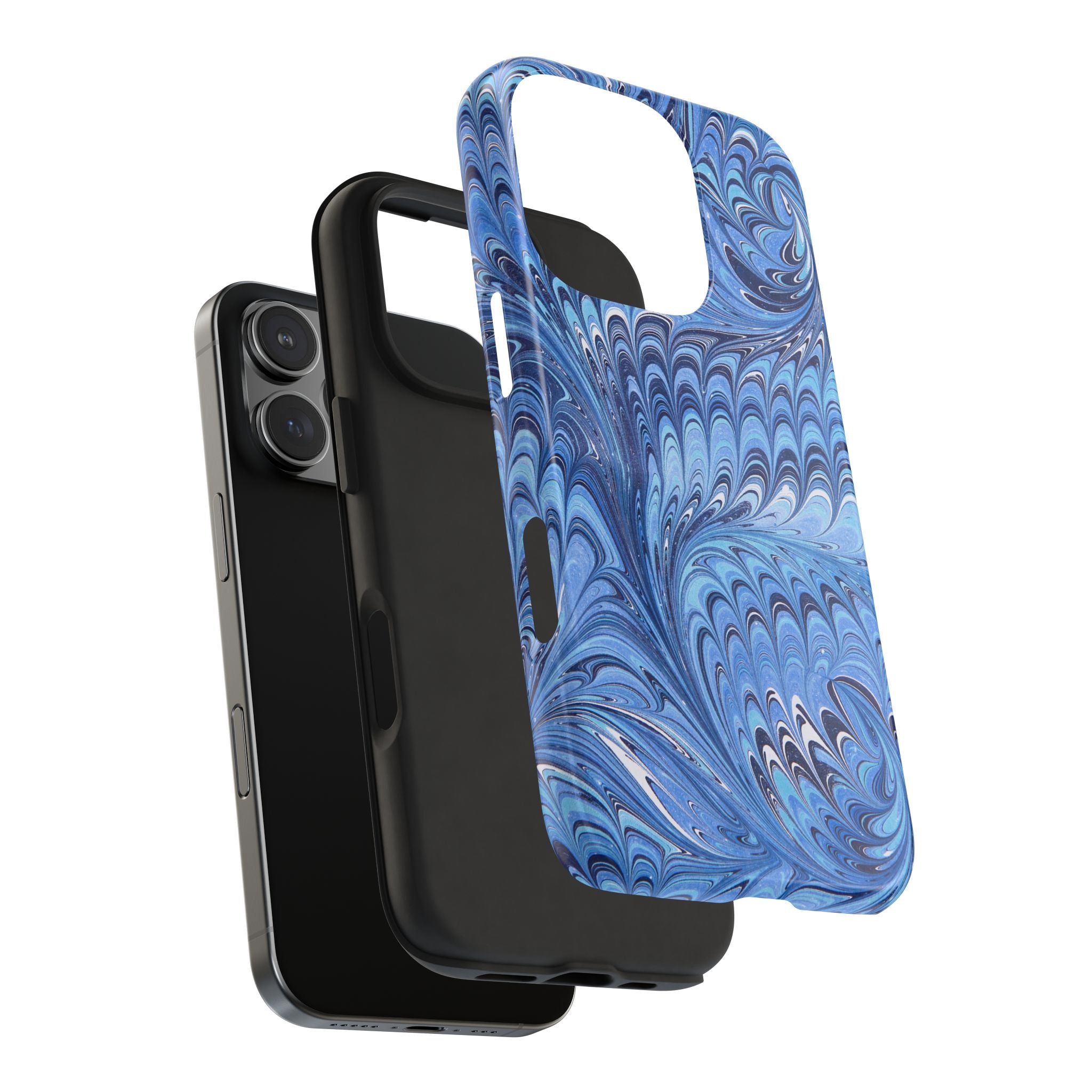 Melody of Blues Italian Swirl Wave Design Dual Layer Phone Case