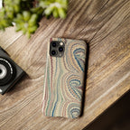Italian Vintage Marbled Paper Design on iPhone Cases, Artistic Protection for Your Device in Elegant Beige, Blue, Burgundy