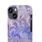 Marbled Feather Lavender + Purple Swirl - Single Layer Slim Phone Case