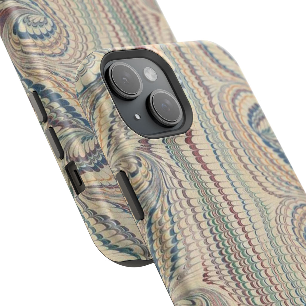 Italian Beige & Blue Marble Phone Case — Impact-Resistant Durable Case for Apple & Samsung