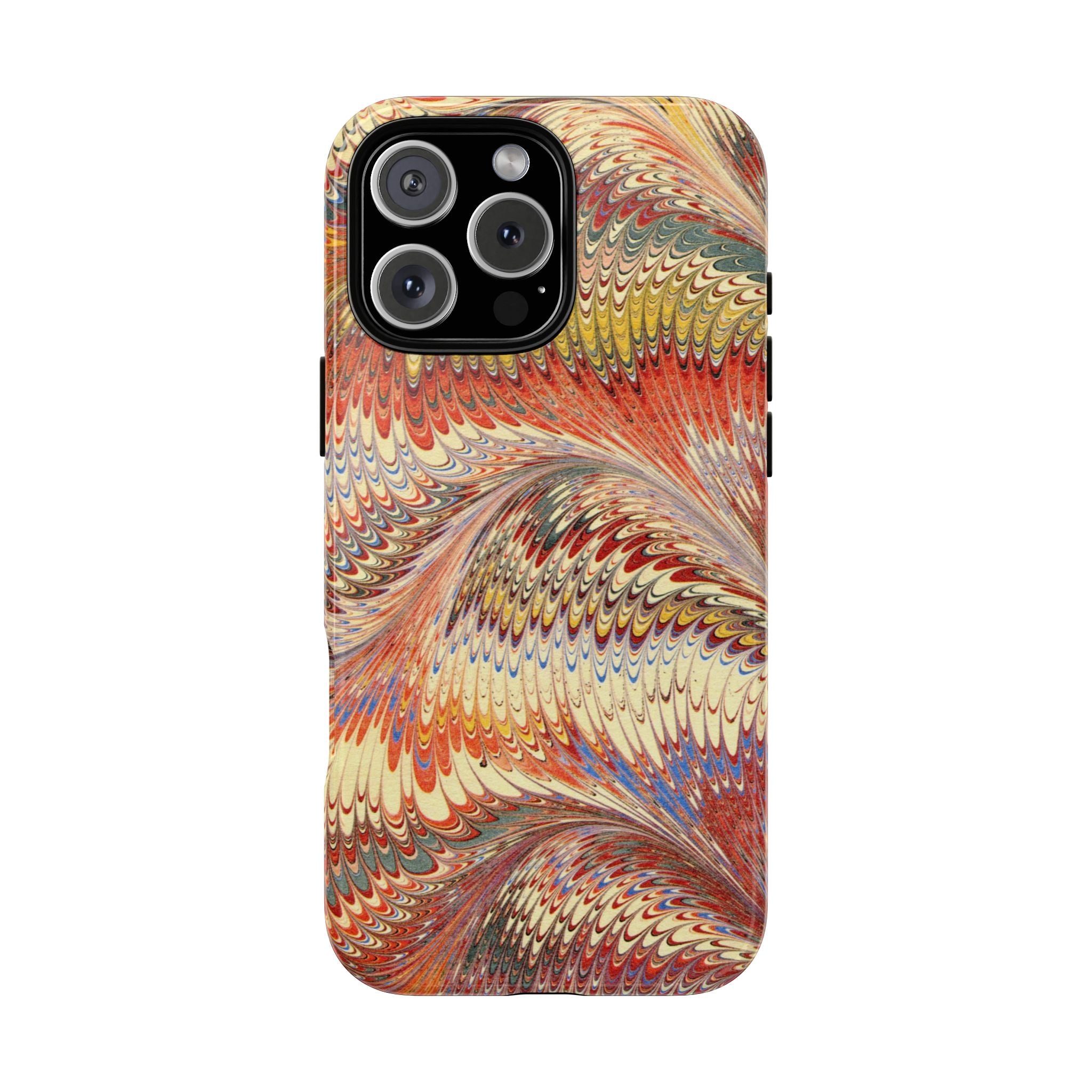 Orange, Rust, + Gold Marbled Phone Case — Dual Layer - Tough Protective Phone Cover