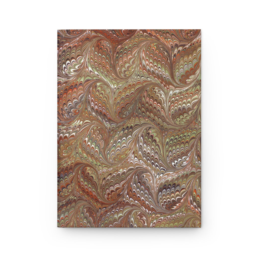 Italian Marble Hardcover Journal Matte, Brown Hand-Painted Design, Artistic Notebook, Writing Diary, Lined Pages