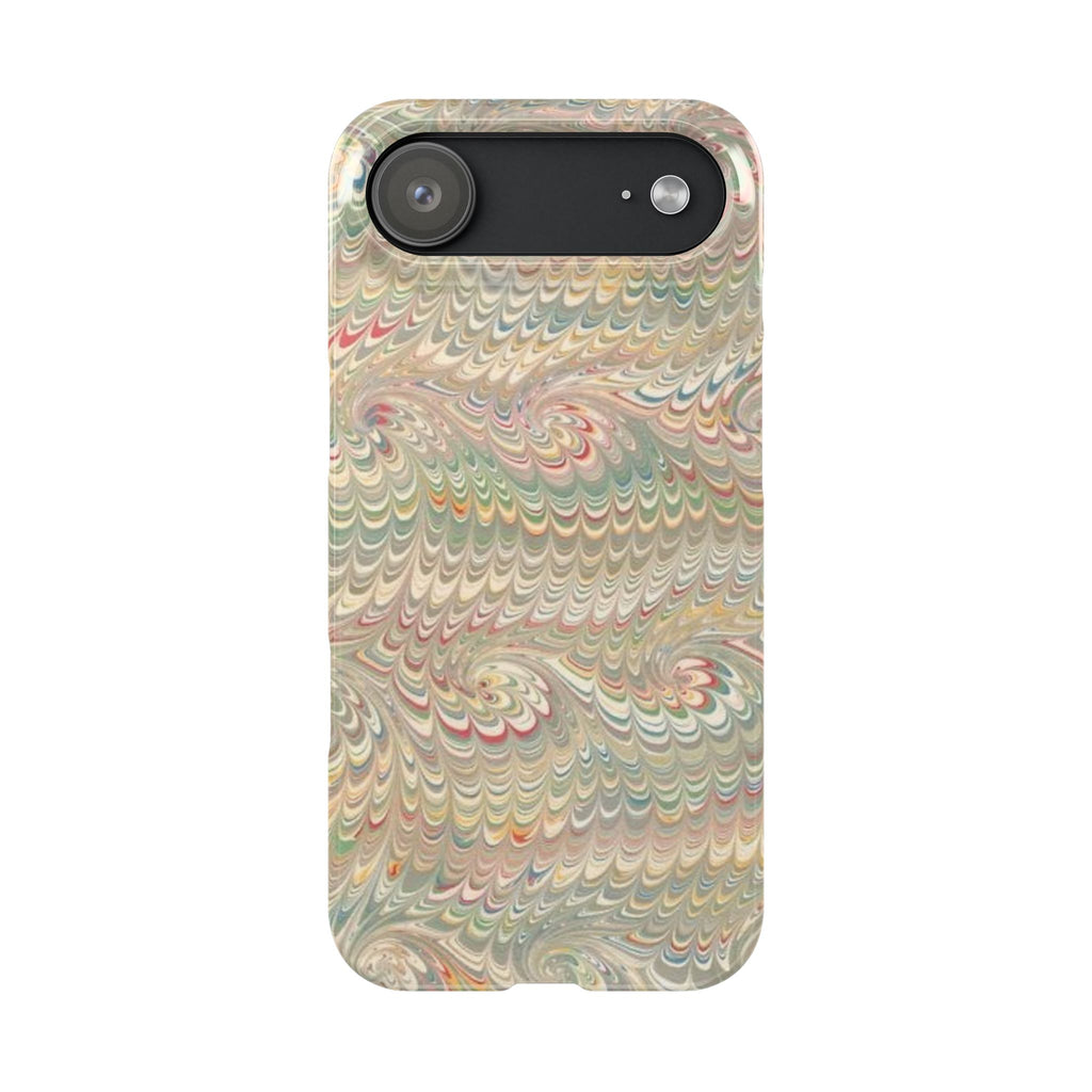 Beige Swirl Marbled Feather Phone Case