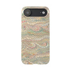 Beige Swirl Marbled Feather Phone Case