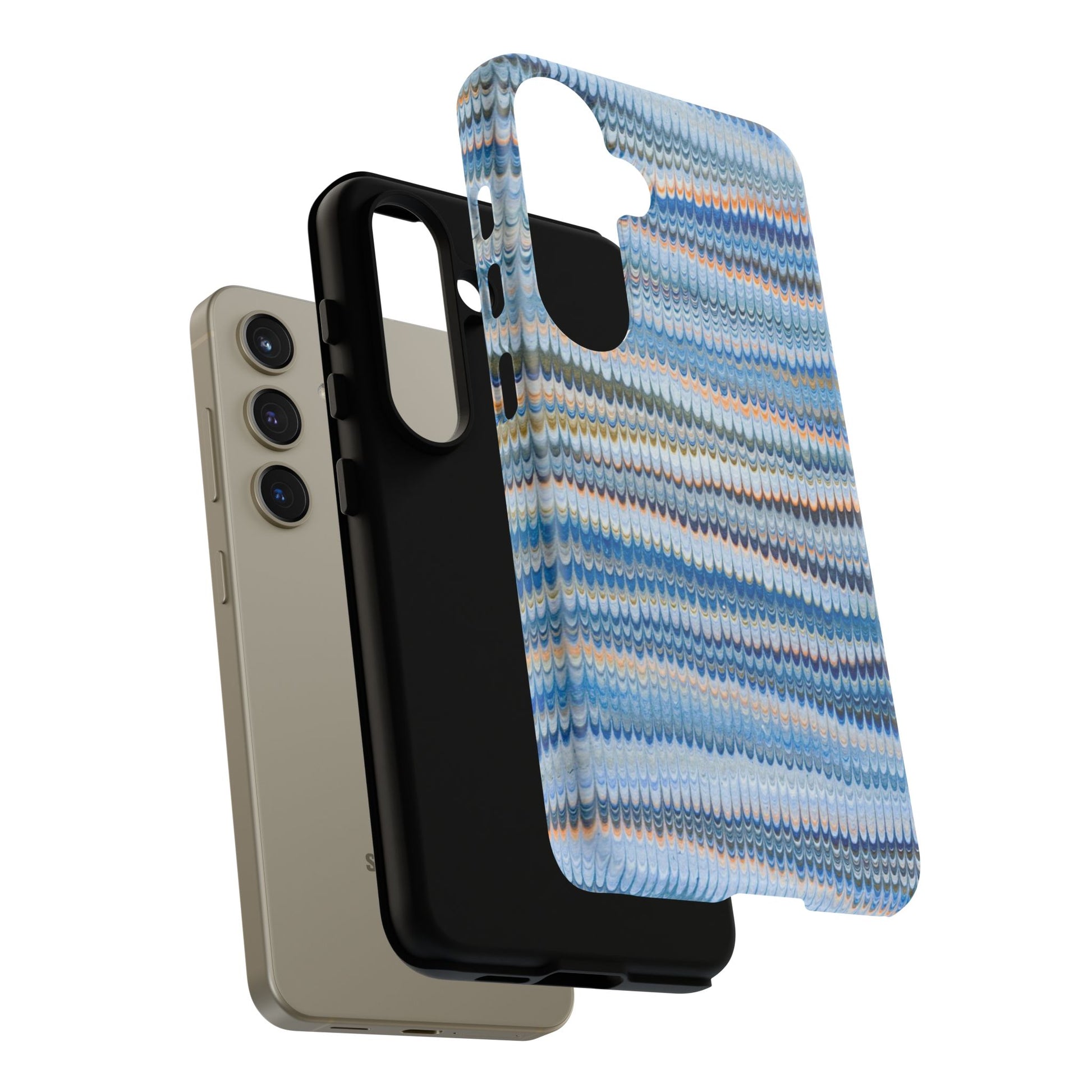 Blue Marbled Phone Cases iPhone 16 + Samsung + Apple + Google - all models, Vintage Marbled Design - Tough Cases