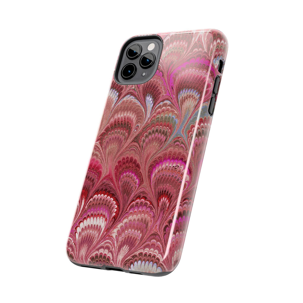 Pretty in Pink - Peacock Marble Italian Tough Phone Case — Durable Marbled Phone Case