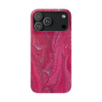 Deep Pink Marbled Swirl - Single Layer Slim Phone Case
