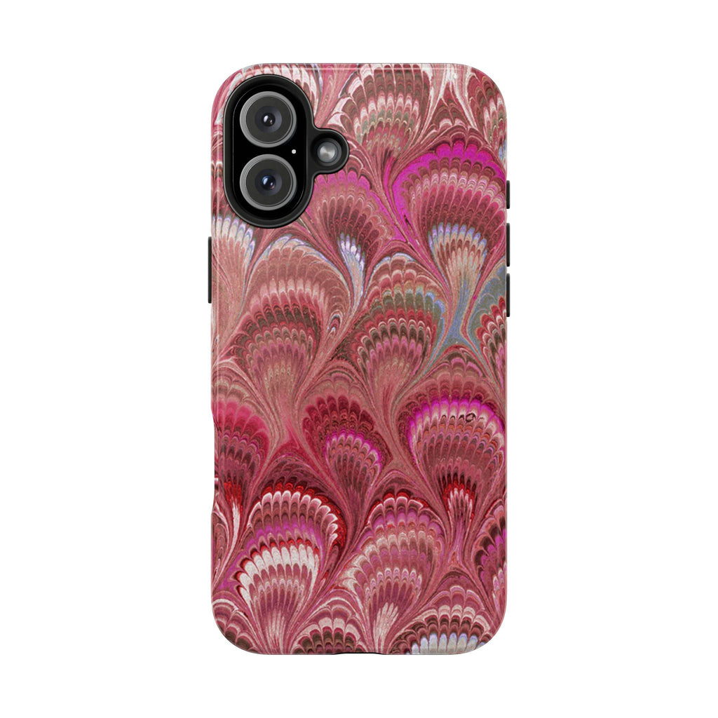 Pretty in Pink - Peacock Marble Italian Tough Phone Case — Durable Marbled Phone Case