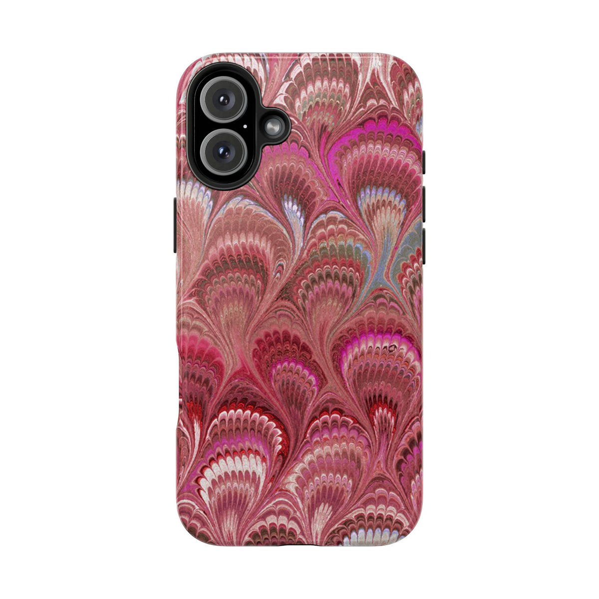 Pretty in Pink - Peacock Marble Italian Tough Phone Case — Durable Marbled Phone Case