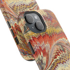 Rust + Gold Italian Marbled Design Magnetic MAG SAFE - Dual Layer Case - Glossy or Matte