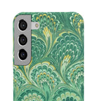Marbled Feather Green Swirl - Single Layer Slim Phone Case